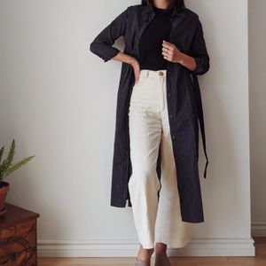 KOTN woven striped shirt dress